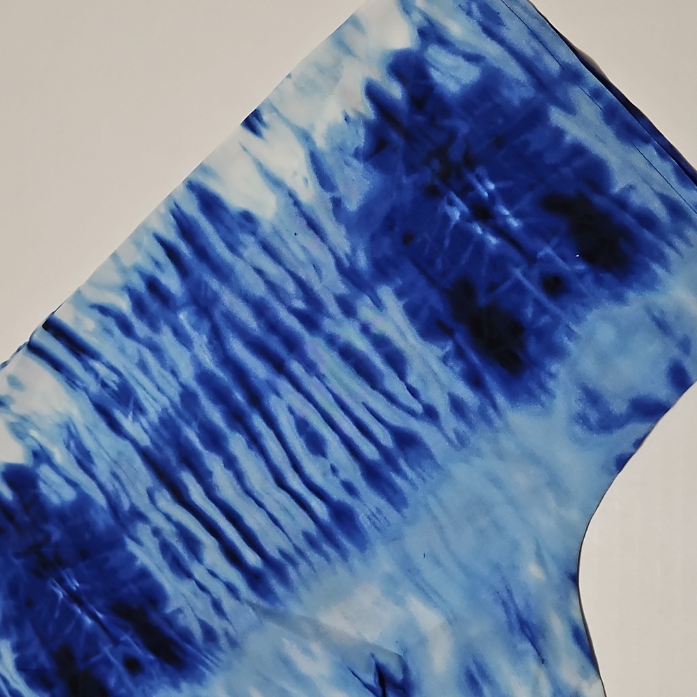 Michael Kors Blue and White Tie Front Tye Dye Oversized Short Sleeve Tee Size XS - Picture 8 of 10